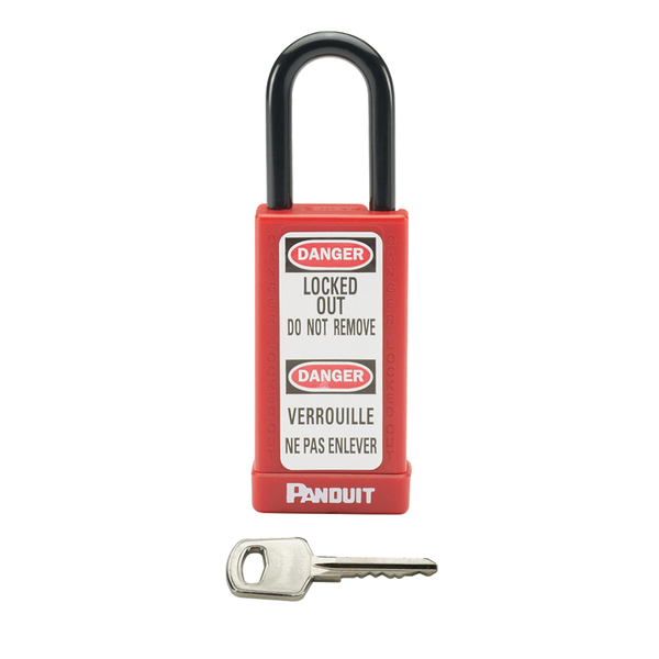 Panduit Red Plastic, 3.00" Long Body, Padlock PSL-8-LB